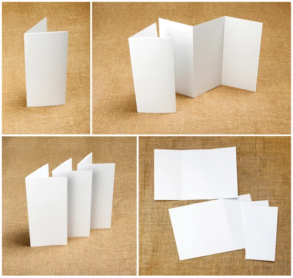 Pamflet kertas lipatan putih kosong — Stok Foto