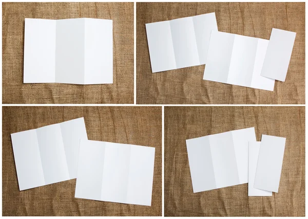 Порожній білий складний паперовий флаєр — стокове фото