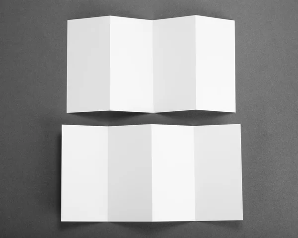 Blank white folding paper flyer — Stock Photo, Image