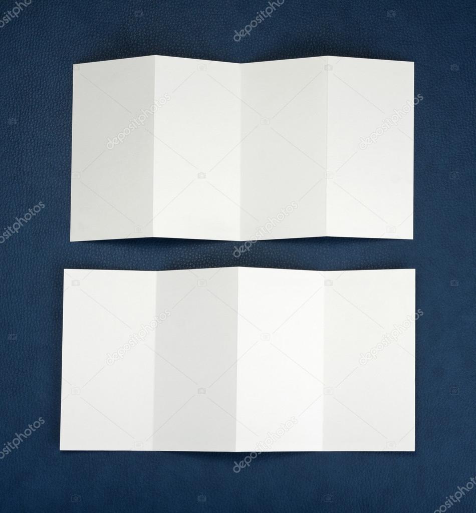 blank white folding paper flyer 