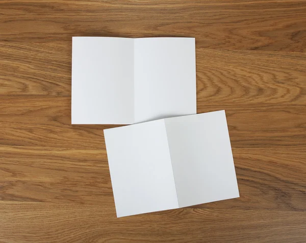 Blank white folding paper flyer — Stock Photo, Image