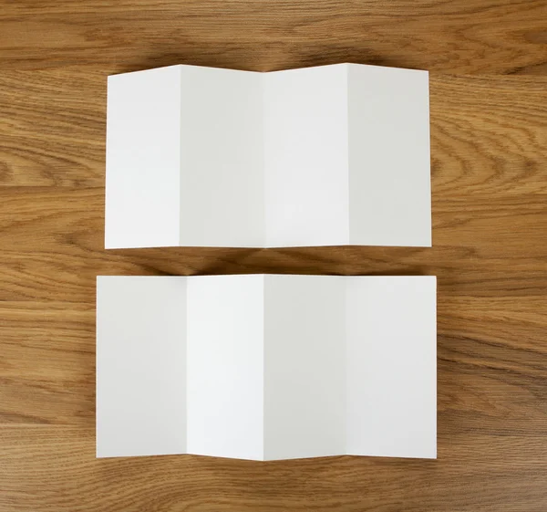 Blank white folding paper flyer — Stock Photo, Image