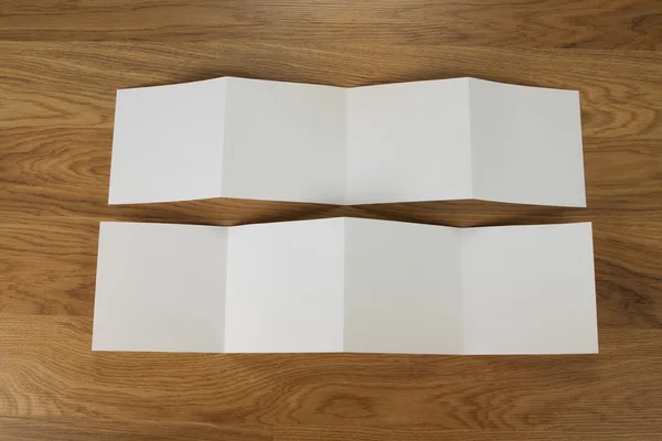 Blank white folding paper flyer — Stock Photo, Image