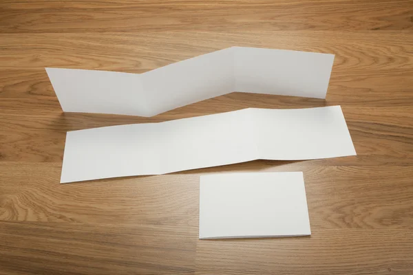 Blank white folding paper flyer — Stock Photo, Image