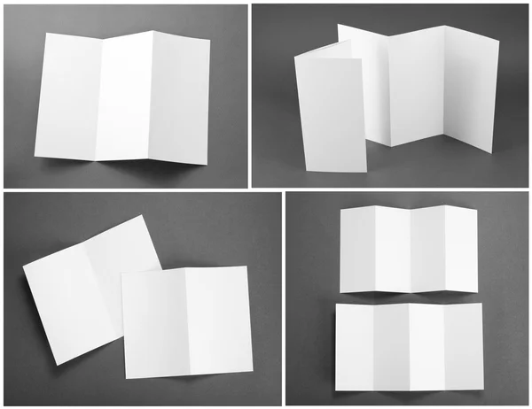 Blank white folding paper flyer — Stock Photo, Image