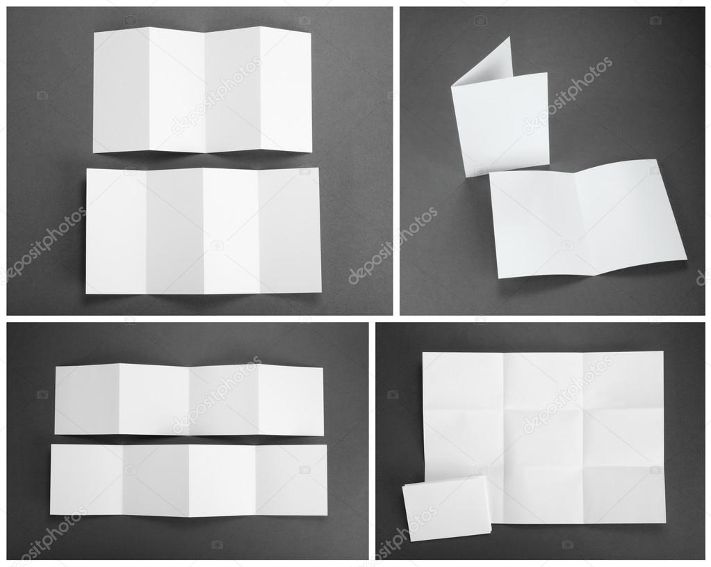 blank white folding paper flyer