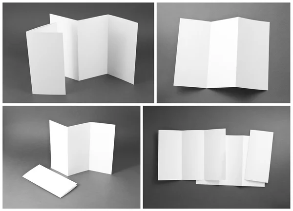 空白の白い折る紙のチラシ — ストック写真