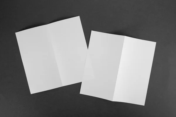 Blank white folding paper flyer — Stock Photo, Image