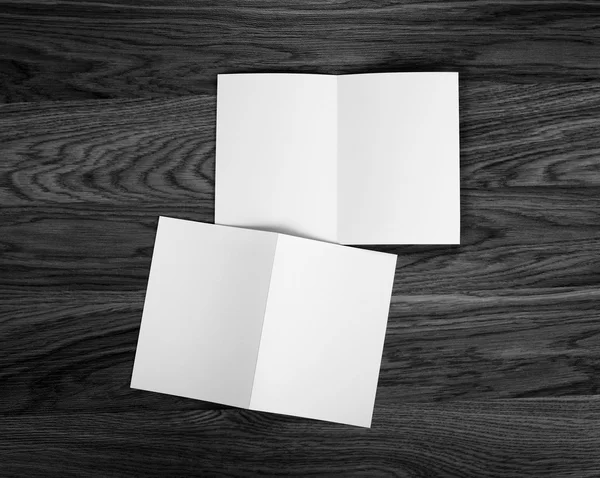 Blank white folding paper flyer — Stock Photo, Image