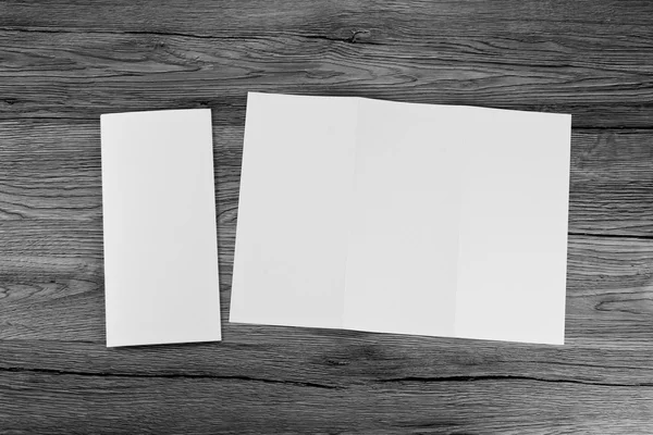 Blank white folding paper flyer — Stock Photo, Image