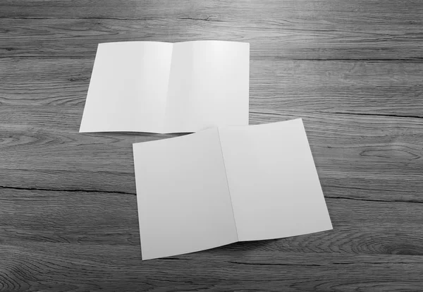 Blank white folding paper flyer — Stock Photo, Image