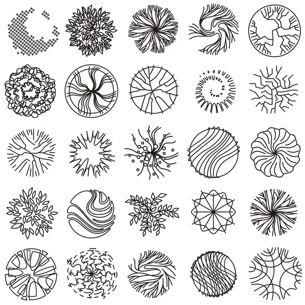 Ağaçlar - üstten görünüm. Senin peyzaj tasarım projeleri kolay.