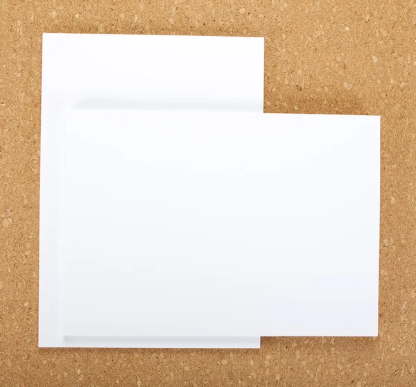 Blank flyer poster on cork board. — Stock Photo, Image