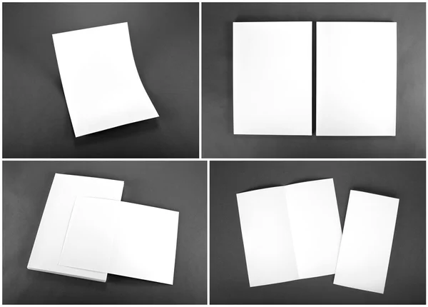 Tomma vita vikning papper flyer — Stockfoto