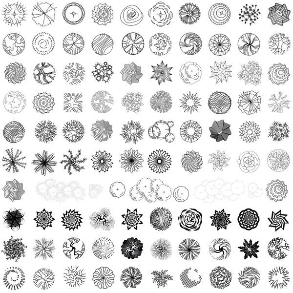 Treetop semboller için mimari ayarlamak veya peyzaj tasarımı.