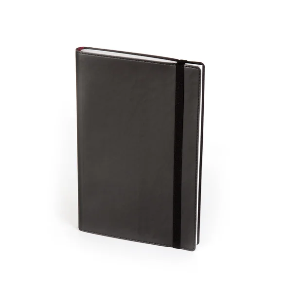 Fekete copybook vakondprém borító gumiszalaggal. — Stock Fotó