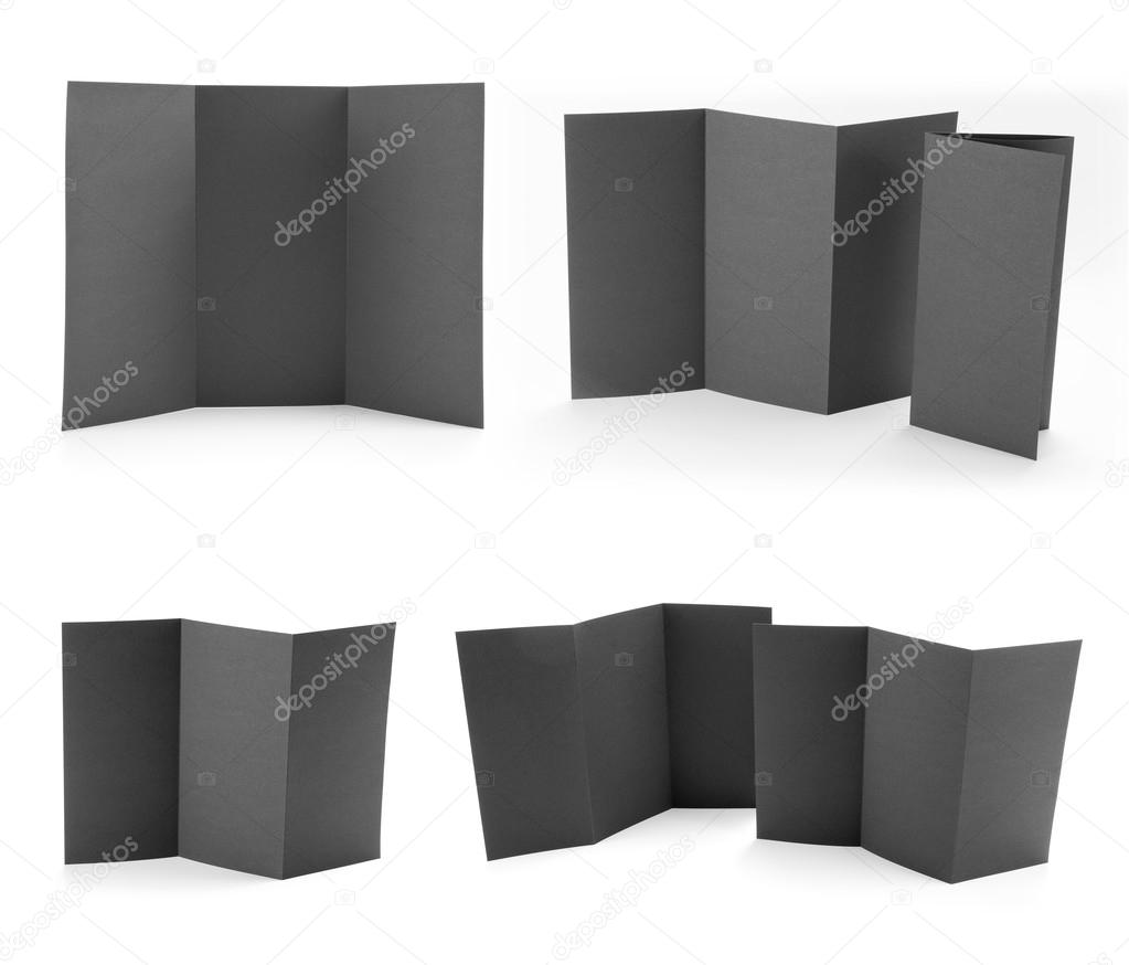 Blank folding page booklet on white background