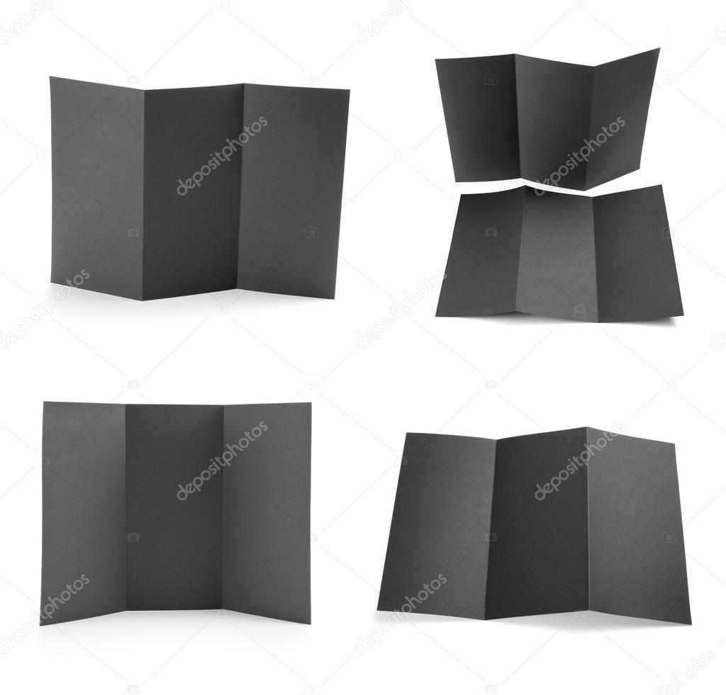 Blank folding page booklet on white background