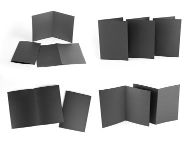 Beyaz arka plan üzerinde boş katlama sayfa kitapçık