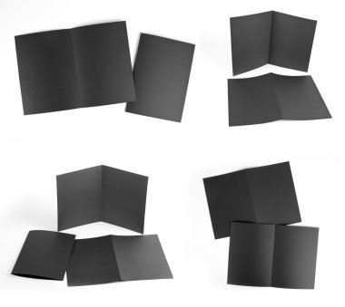 Beyaz arka plan üzerinde boş katlama sayfa kitapçık