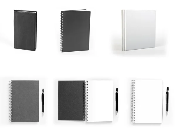 Conjunto de cuadernos aislados sobre fondo blanco. —  Fotos de Stock