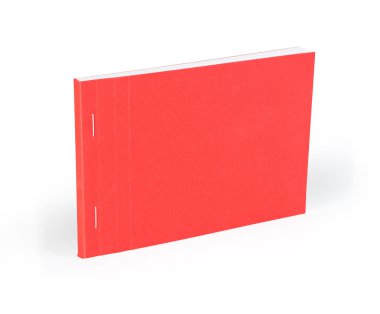 Beyaz arka plan üzerinde izole boş kırmızı defter.