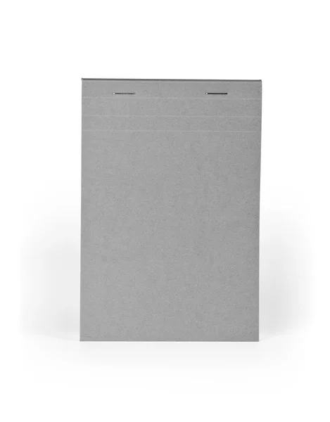 Blank gray notebook isolated on white background. — Stock Photo, Image