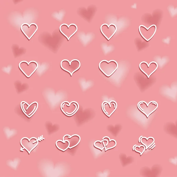 Fondo del día de San Valentín con hermosos corazones. Vector Illustr — Vector de stock