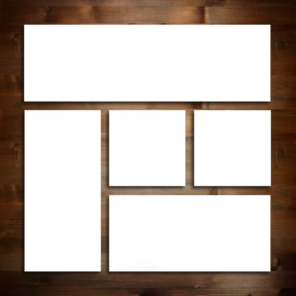 White stationery mock-up template over wooden background. — Φωτογραφία Αρχείου