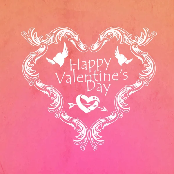 Valentinstag Grußkarte mit Herzen und Spitze. — Stockvektor