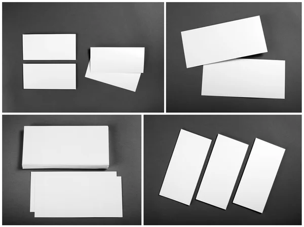 Set of Blank white flyers over gray background. Identity design. Flyer Mockup. Corporate templates — Stock Photo, Image