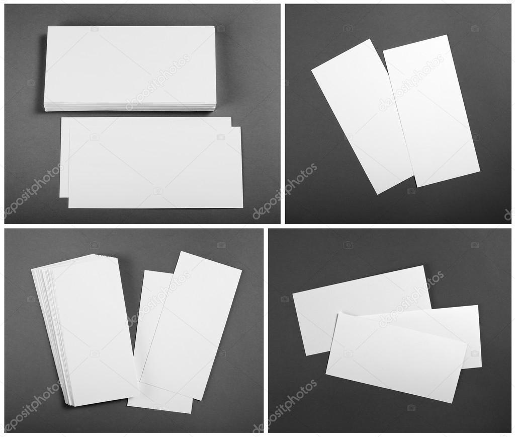 Set of Blank white flyers over gray background. Identity design For Blank Templates For Flyers