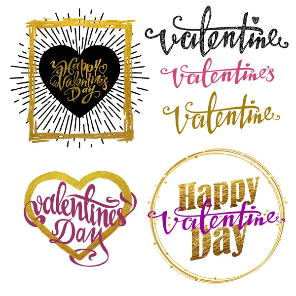 Valentinstag-Set - Etiketten, Embleme und andere dekorative Elemente für Grußkarten, Webbanner, Abzeichen, Werbung und Druckmaterialien. — Stockvektor