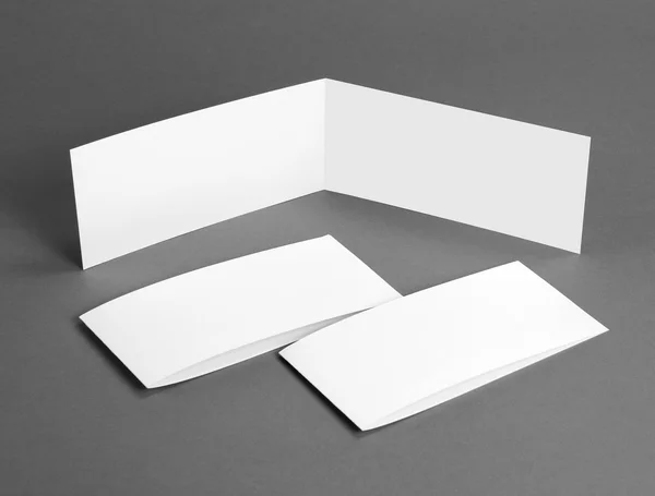 White empty closed card on grey to replace your design. — Stock Photo, Image