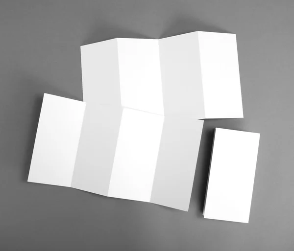 Blank white folding paper flyer — Stock Photo, Image