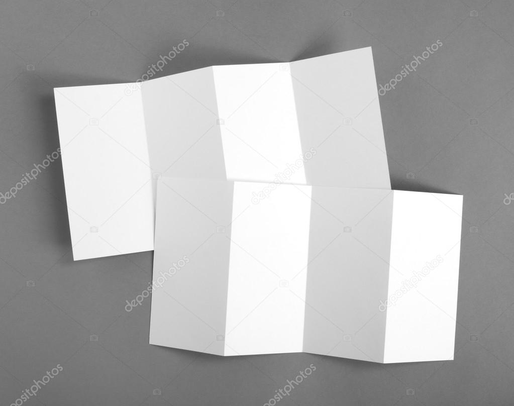 blank white folding paper flyer