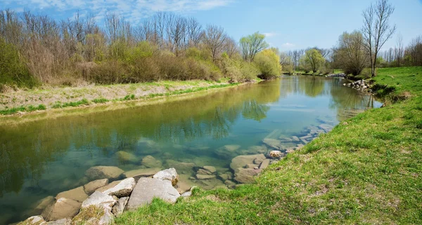 Mangfall-Flussbiegung — Stockfoto