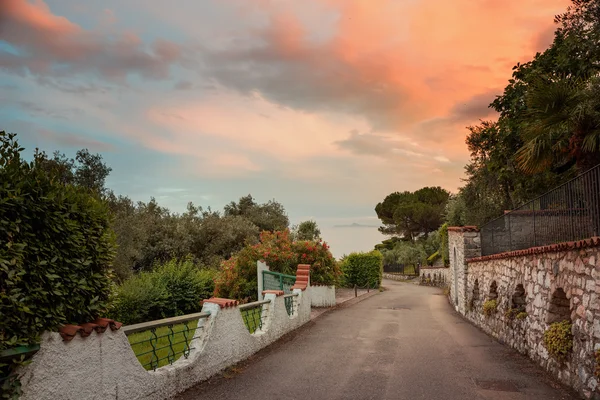 Günbatımı manzara Akdeniz peyzaj, İtalya — Stok fotoğraf