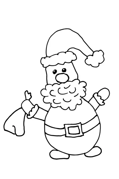 Санта Клаус з мішком і великою бородою — стокове фото