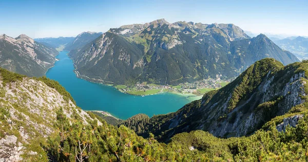 Vista Mozzafiato Dal Monte Barenkopf Lago Achensee Alpi Rofan Paesaggio — Foto Stock