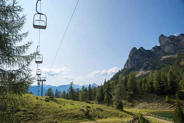 Lege Stoeltjeslift Berg Rofan Buiten Bedrijf Oostenrijks Landschap Tirol — Stockfoto