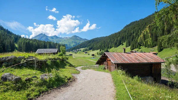 Mooie Wandelweg Dischma Vallei Buurt Van Davos Toeristische Bestemming Prattigau — Stockfoto