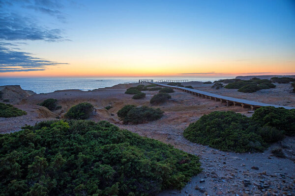 Sunset scenery at costa vicentina Portugal, Carrapateira coast