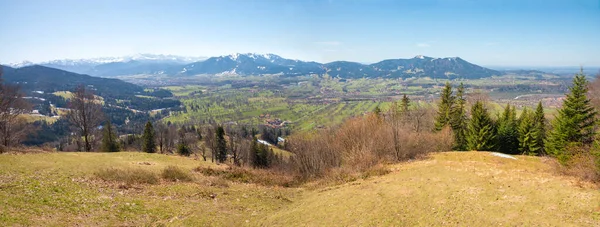 Красивый Вид Гору Изар Вак Верховья Баварского Ландшафта Ранней Весной — стоковое фото