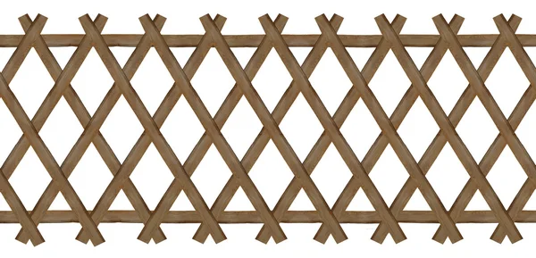 Wooden brown trellis-work fence — Stock Photo, Image