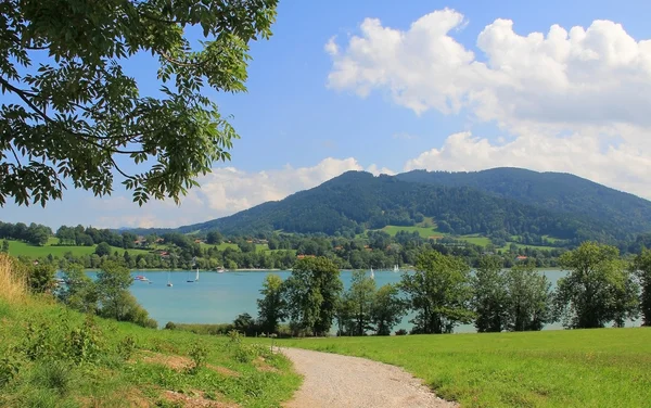 Met het oog op meer tegernsee van bovenaf — Stockfoto