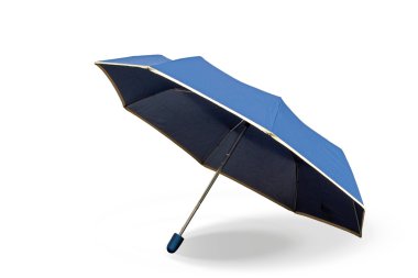 beyaz zemin üzerine mavi şemsiye