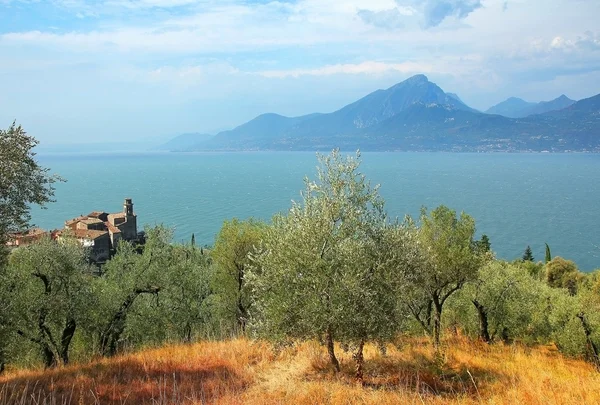 View to garda lake and pai village — Stock Photo, Image