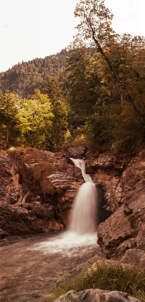 Kuhflucht cascades, bavarian mountain torrent in soft browns — Stock Photo, Image