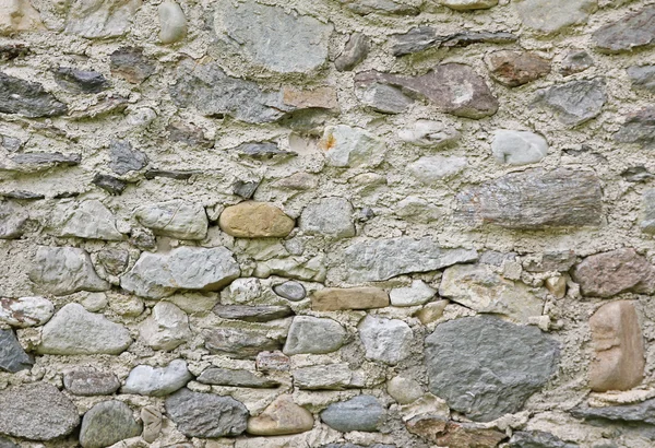 Alte Mauer mit Kieselsteinen und Beton — Stockfoto